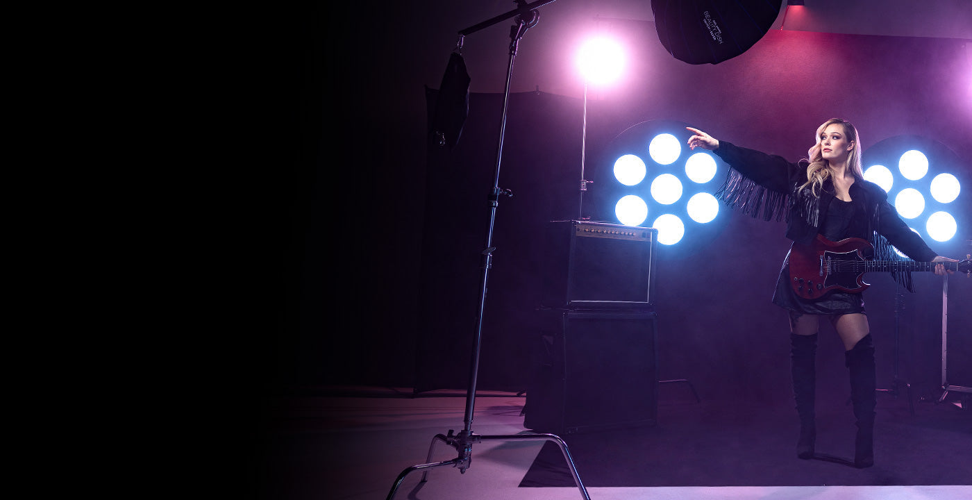behind the scenes rock star portrait with 36" octa pro light mods