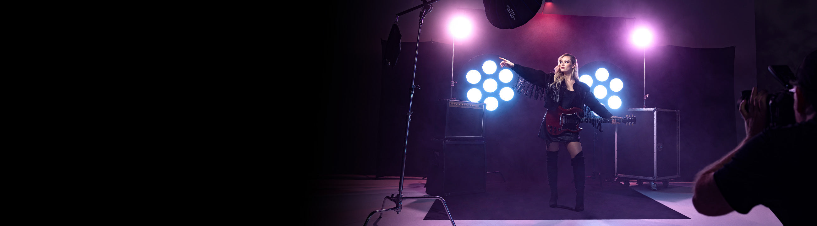 behind the scenes rock star portrait with 36" octa pro light mods