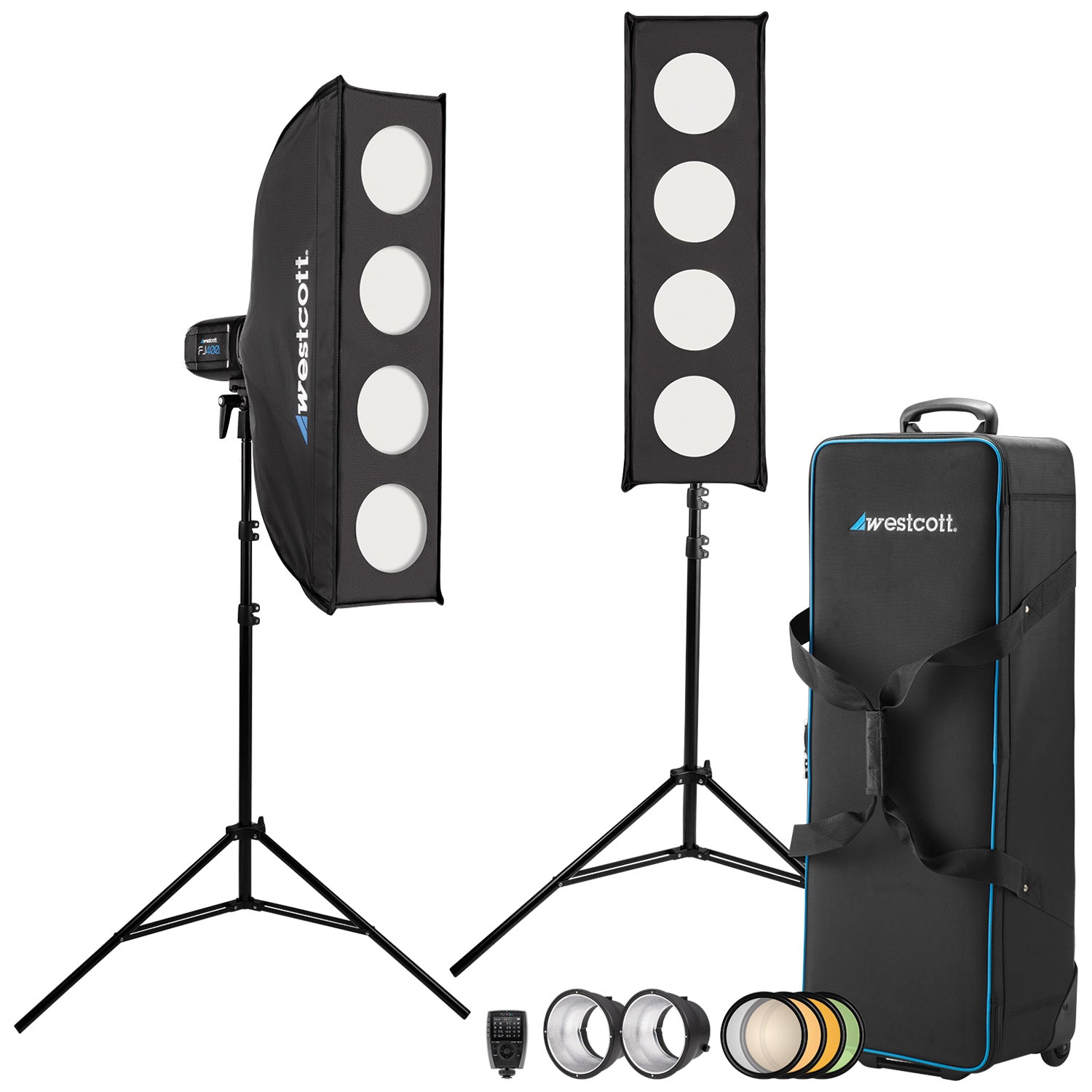 Original FJ400 Strobe 2-Light 1x3 Kit with Pro Light Mods