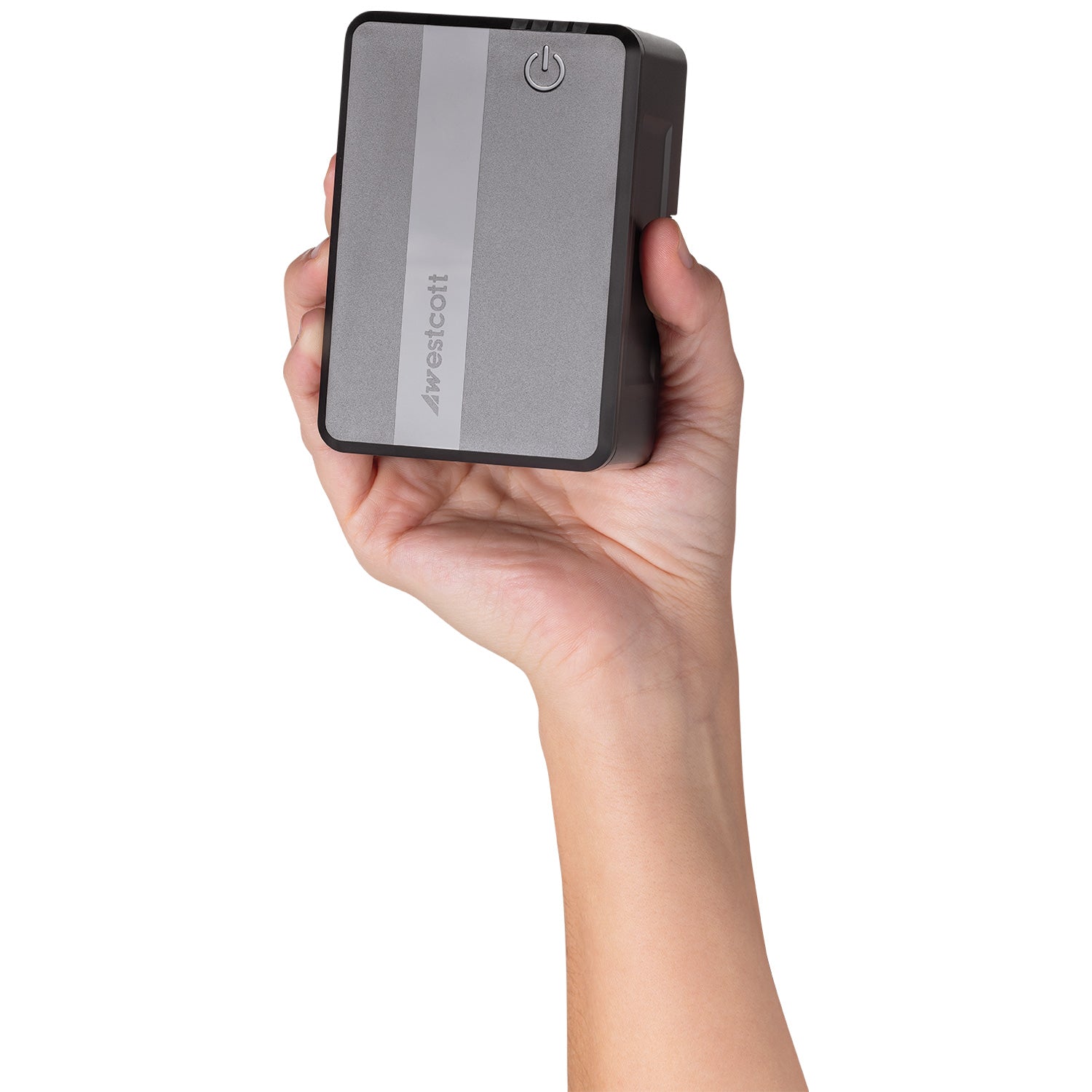 7144 V-Mount Battery Size relative to Hand