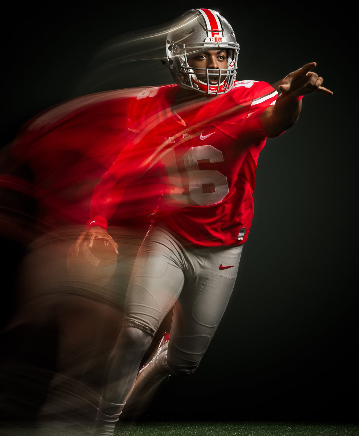Football player portrait by Matt Hernandez