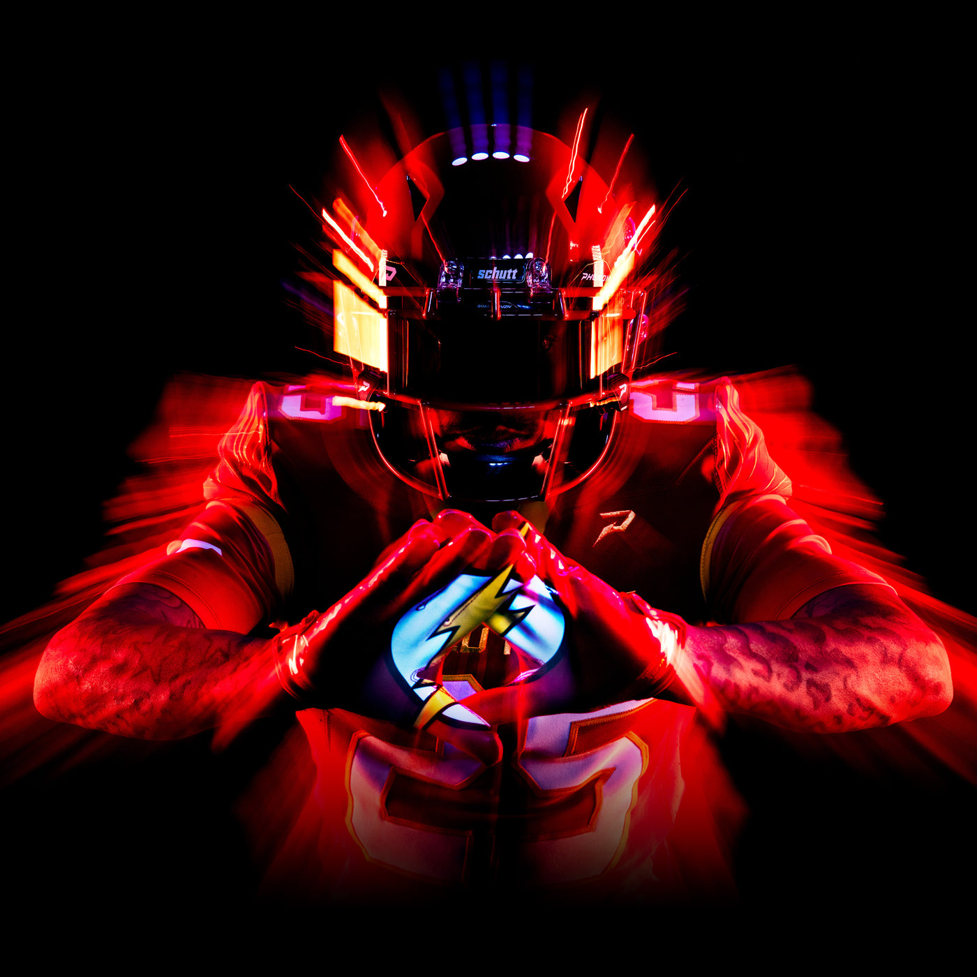 Football player portrait by James Quantz Jr