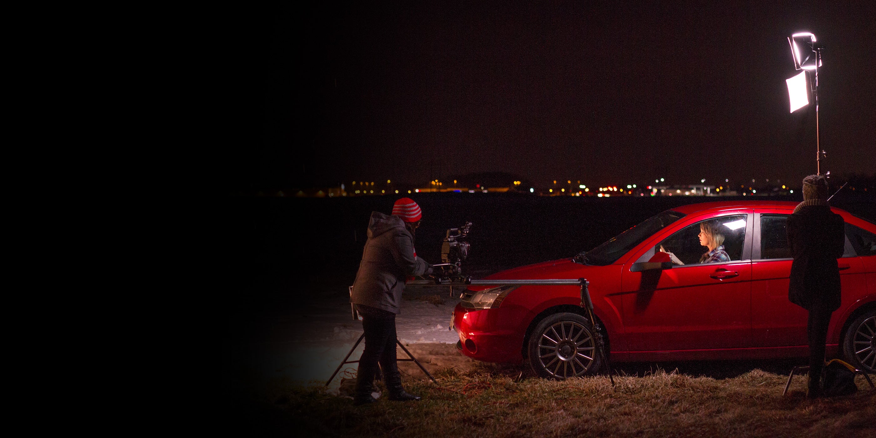 Flex Cine Lighting Car Outdoors in Winter