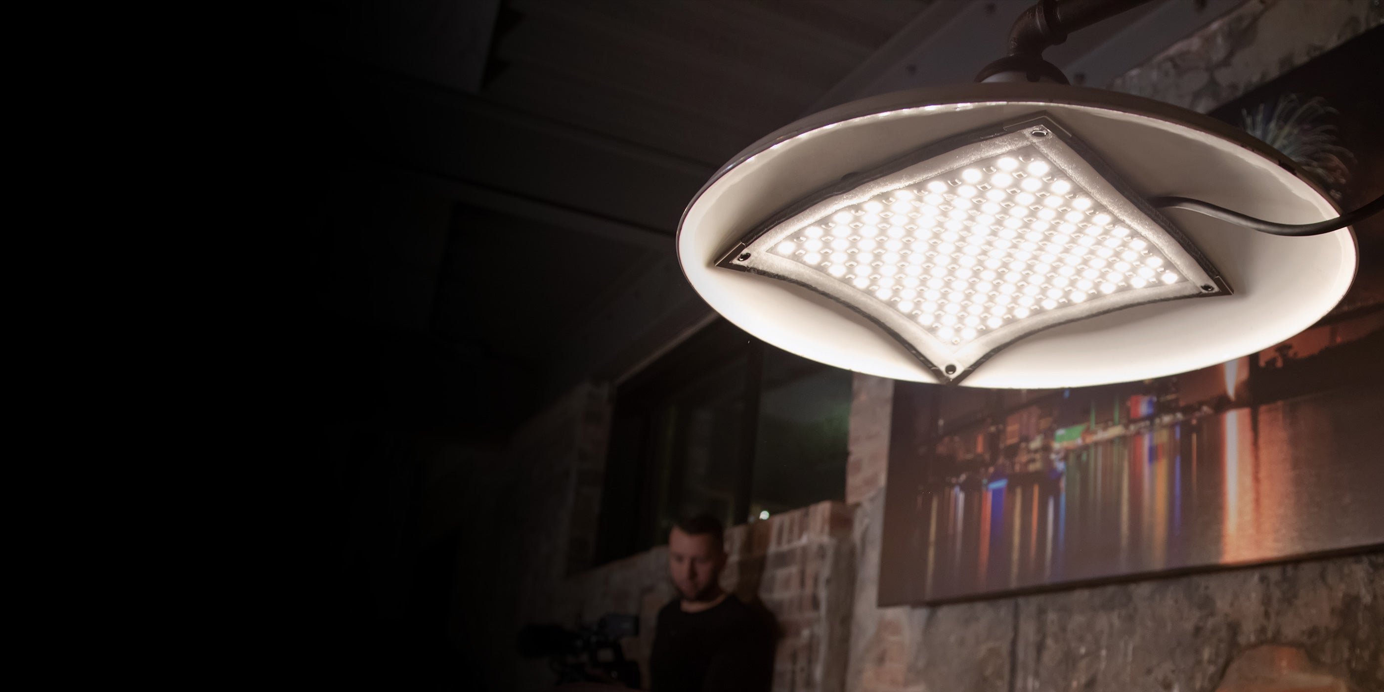 Flex Cine Mat Magnets Holding Light in Metal Lamp Shade