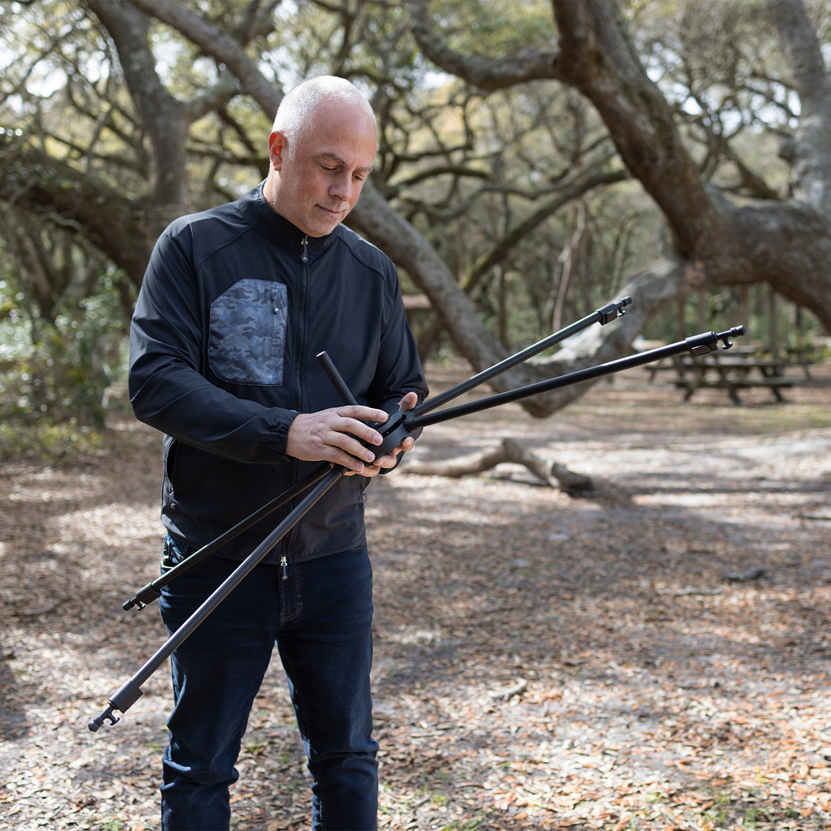 Sal Cincotta setting up the Fusion light control system