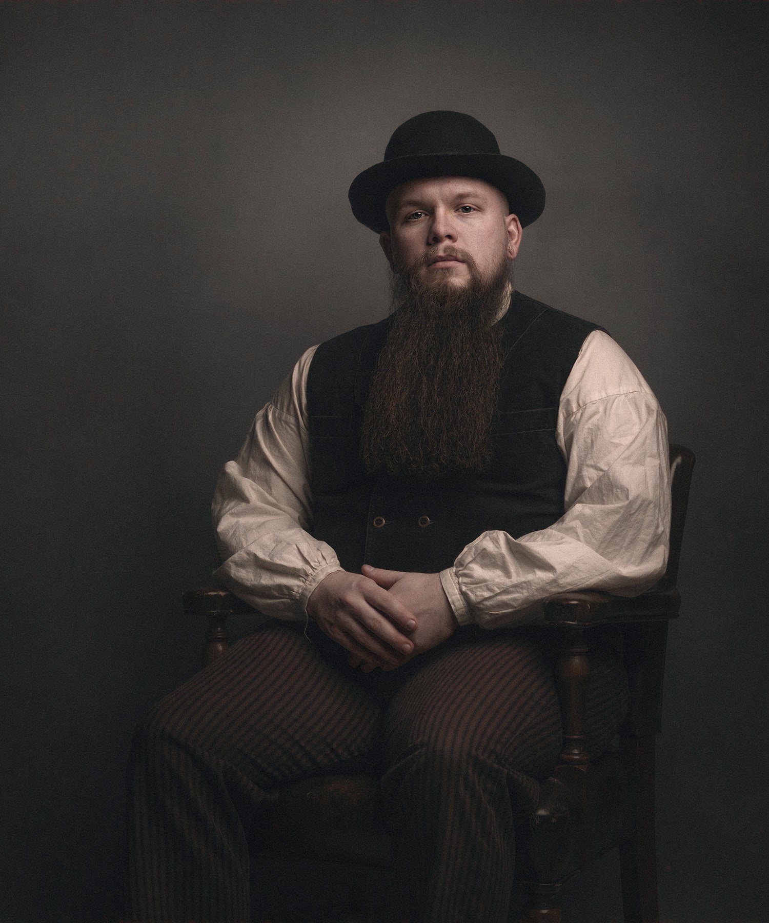 Male studio photography portrait using Vintage Gray backdrop by Glyn Dewis