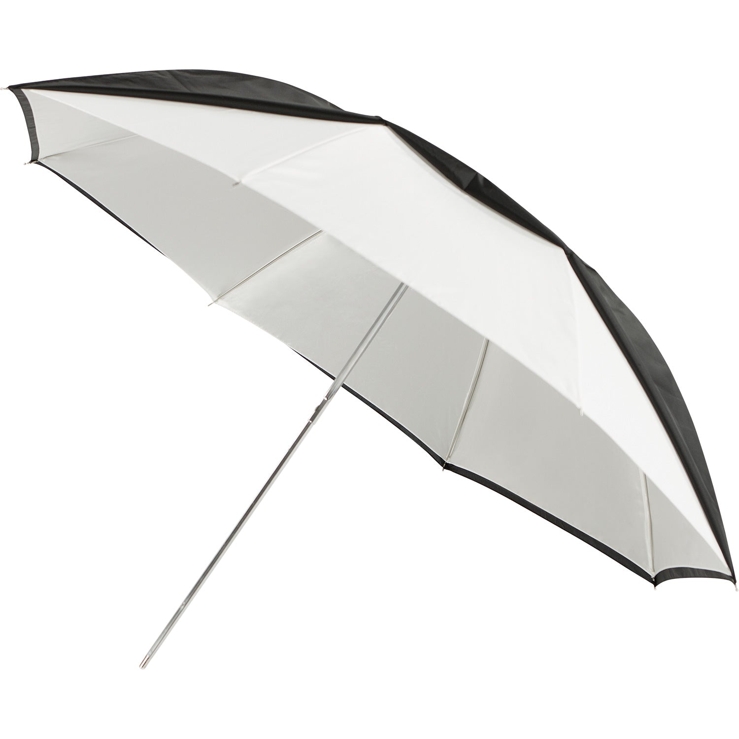 Compact Collapsible Umbrella - Optical White Satin with Removable Black Cover (43")