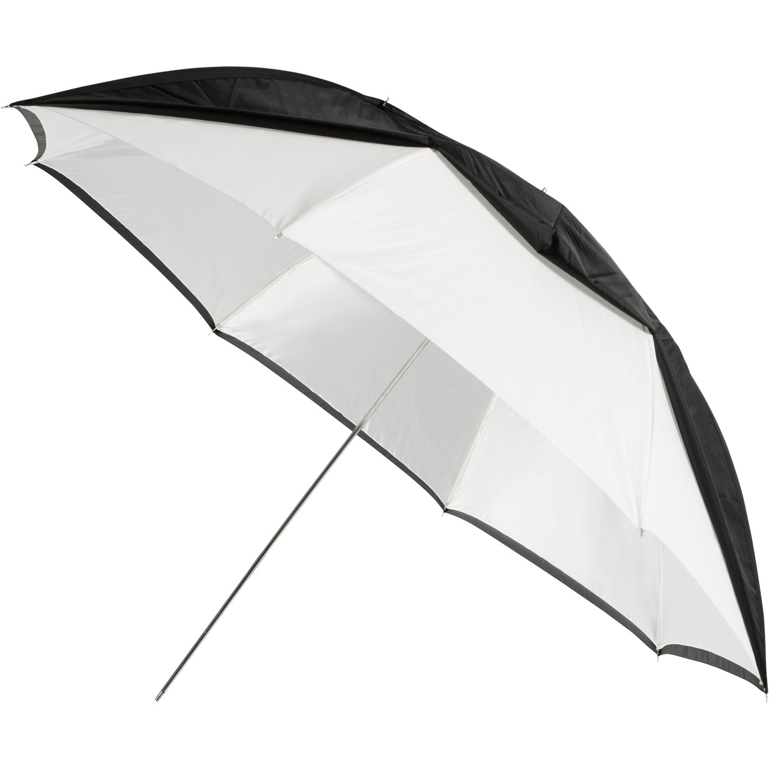 Convertible Umbrella - Optical White Satin with Removable Black Cover (60