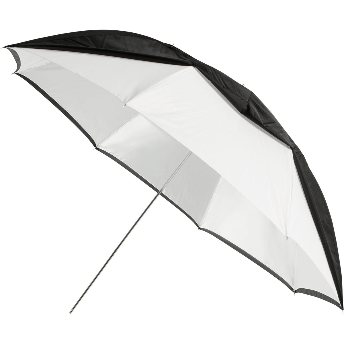 Convertible Umbrella - Optical White Satin with Removable Black Cover (60")