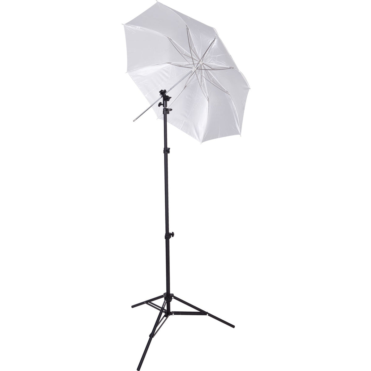 Compact Collapsible Umbrella Flash Kit - Optical White Satin with Removable Black Cover (43")