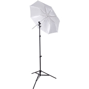 Compact Collapsible Umbrella Flash Kit - Optical White Satin with Removable Black Cover (43")