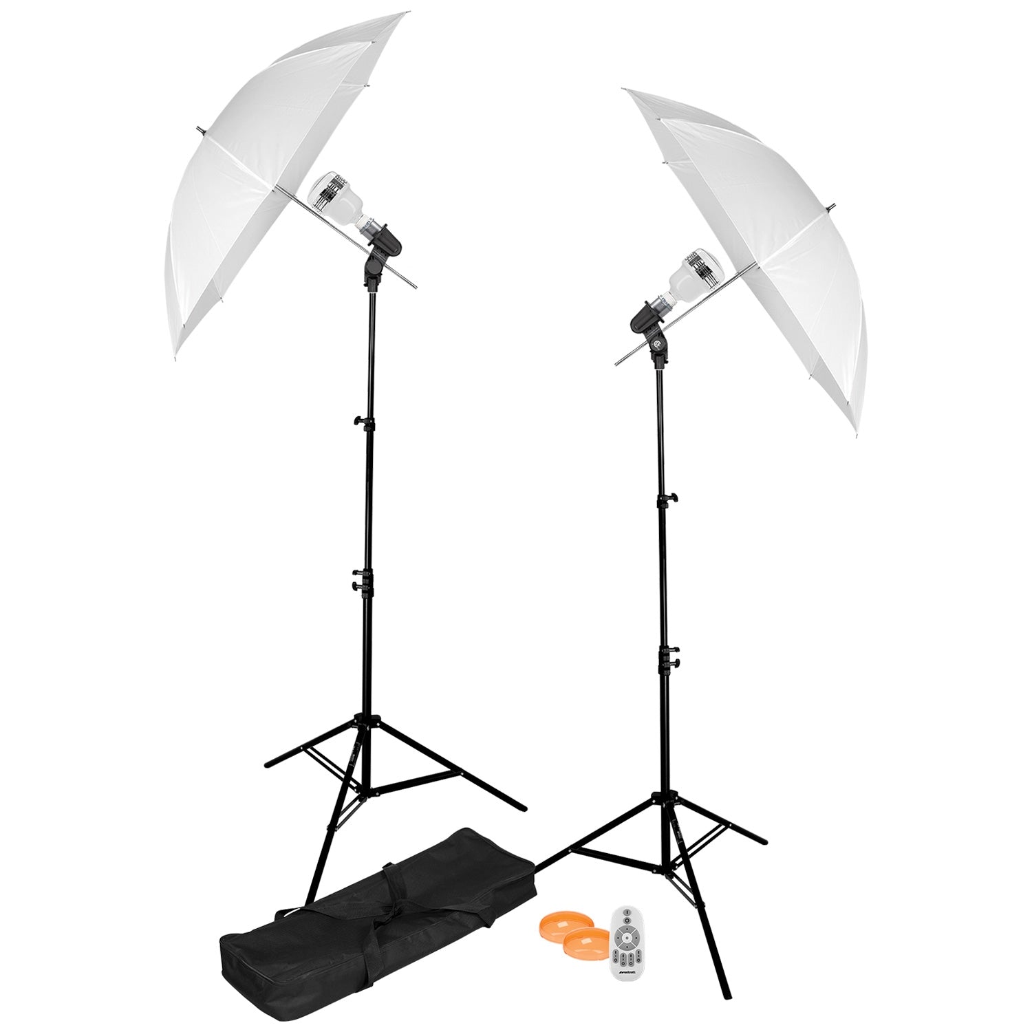 uLite 2-Light Umbrella Kit with X-Drop Backdrop & Stands