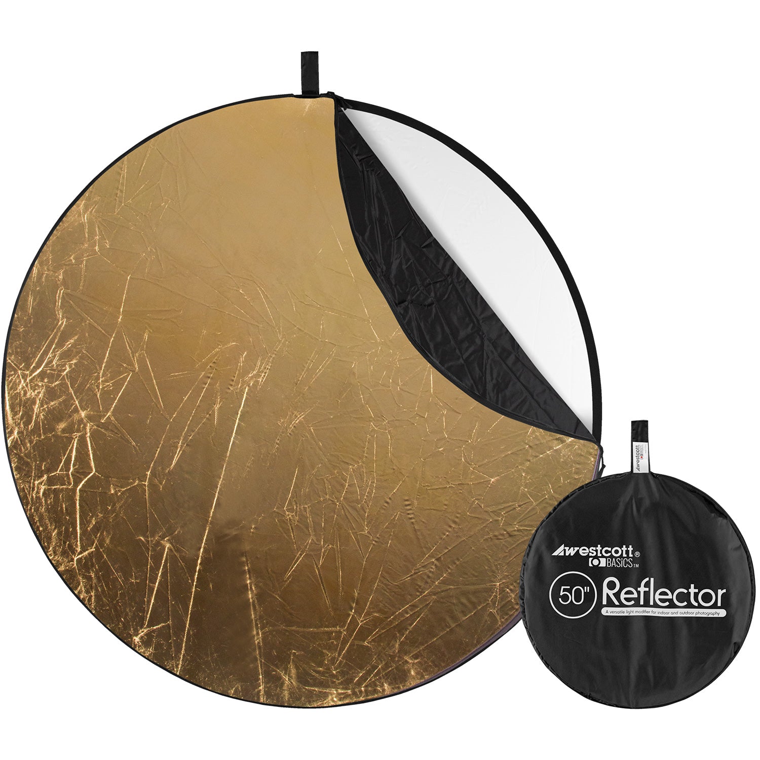 Collapsible 5-in-1 Reflector with Gold Surface (50")