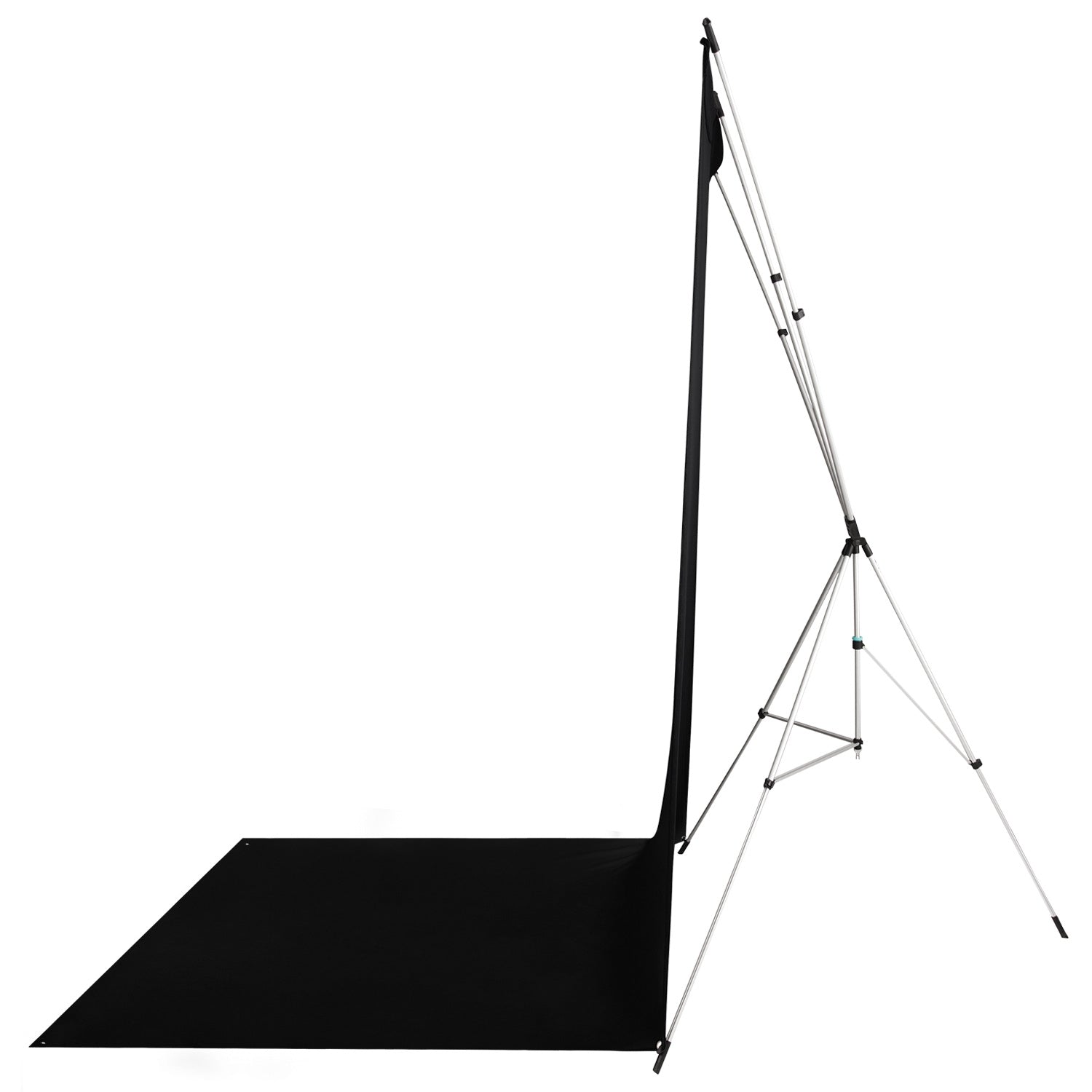 X-Drop Wrinkle-Resistant Sweep Backdrop Kit - Rich Black (5' x 12')