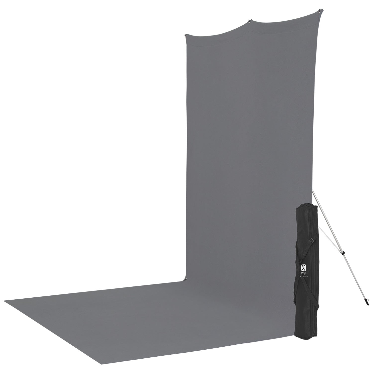 X-Drop Wrinkle-Resistant Sweep Backdrop Kit - Neutral Gray (5' x 12')