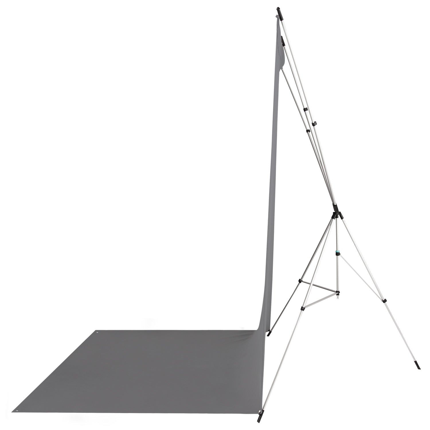 X-Drop Wrinkle-Resistant Sweep Backdrop Kit - Neutral Gray (5' x 12')