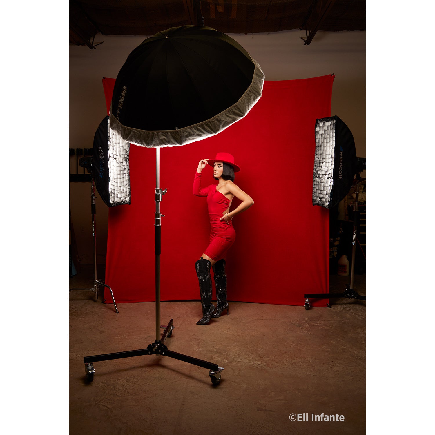 X-Drop Pro Wrinkle-Resistant Backdrop - Scarlet Red (8' x 8')