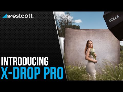 X-Drop Pro Fabric Backdrop - Blue Concrete (8' x 8')