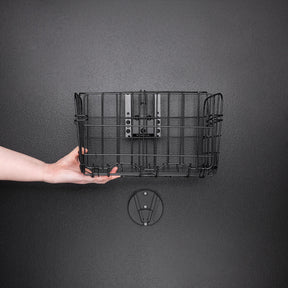 Float Wall Mount Storage Basket being set to installed wall bracket