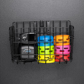 Float Wall Mount Storage Basket with equipment in storage