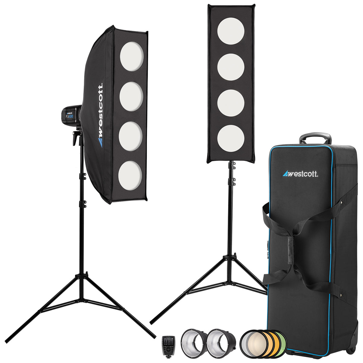 FJ400 Strobe 2-Light 1x3 Kit with Pro Light Mods and FJ-X3 M Universal Wireless Trigger