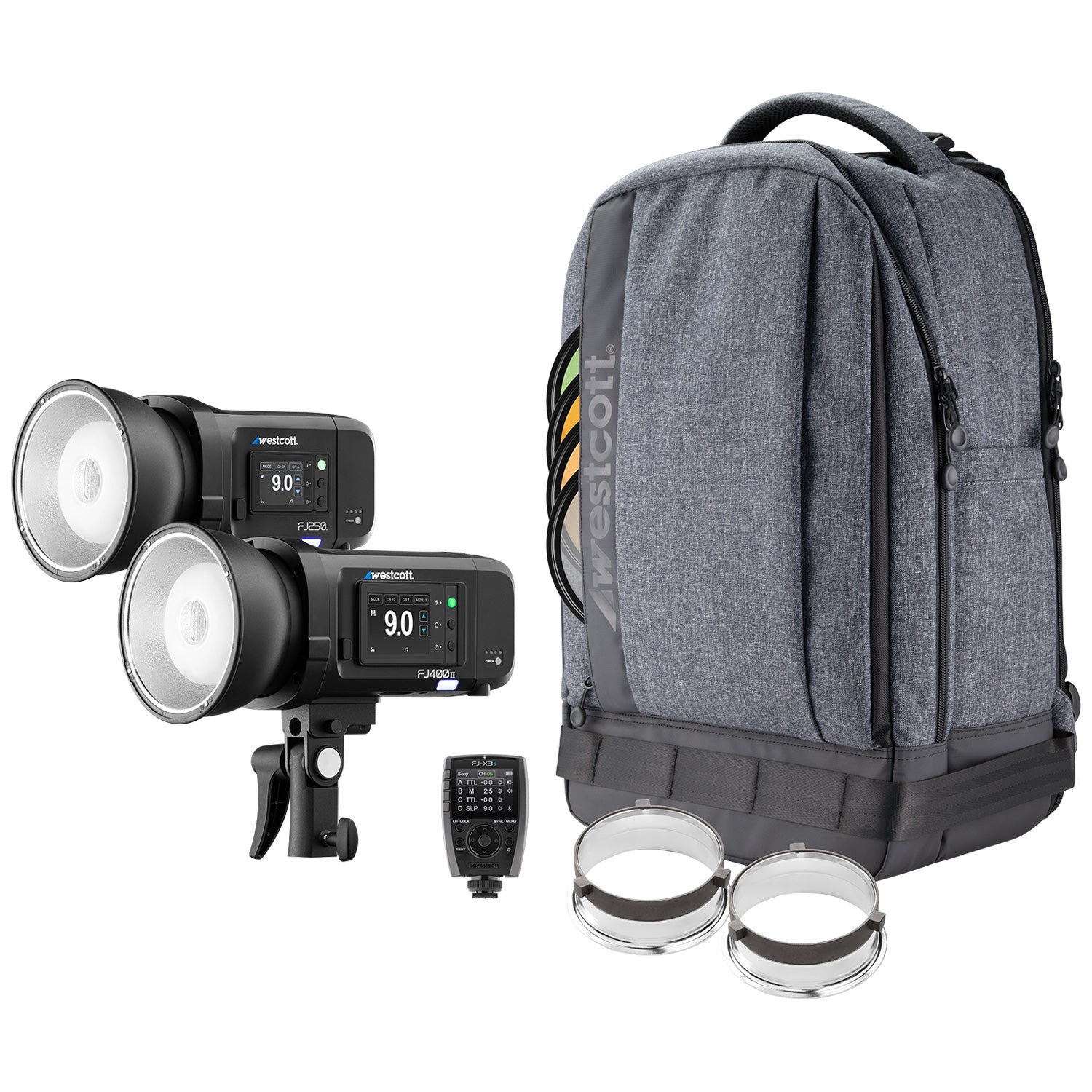 FJ Wireless 2-Light Portable Portrait Flash Kit with FJ-X3 Wireless Tr