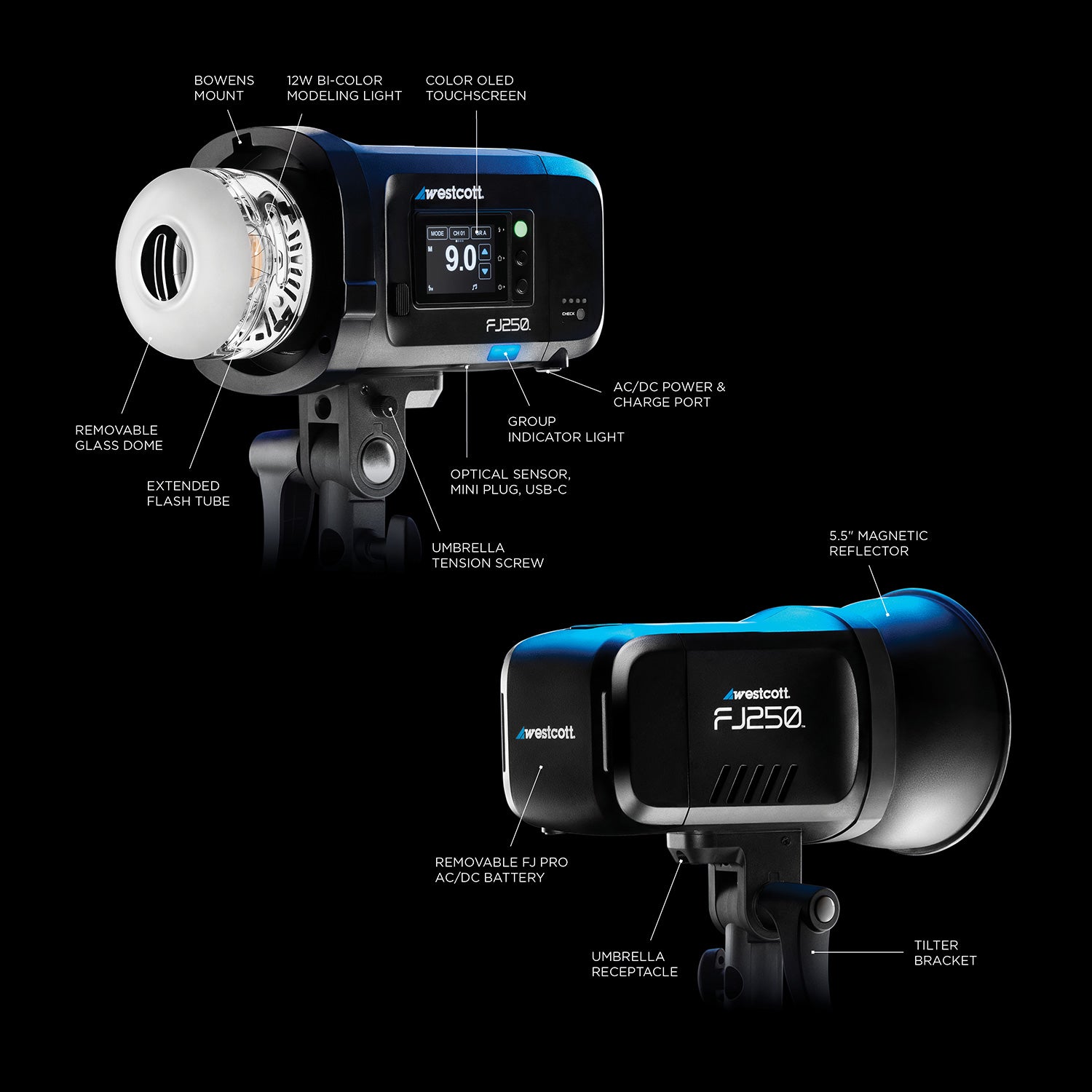 FJ Wireless 2-Light Portable Portrait Flash Kit with FJ-X3 Wireless Trigger