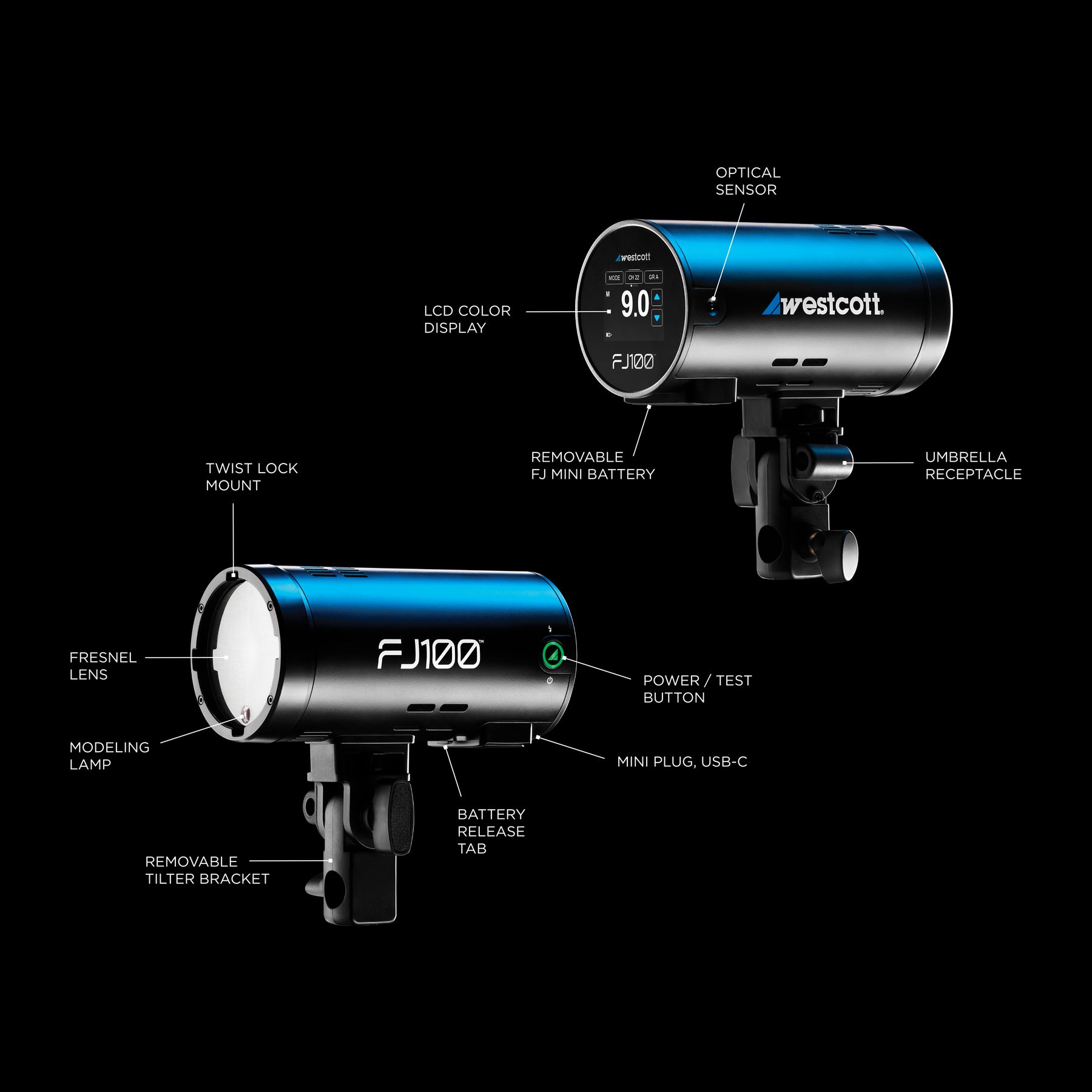 FJ100 Strobe 1-Light Backpack Kit with FJ-T1 Wireless Trigger