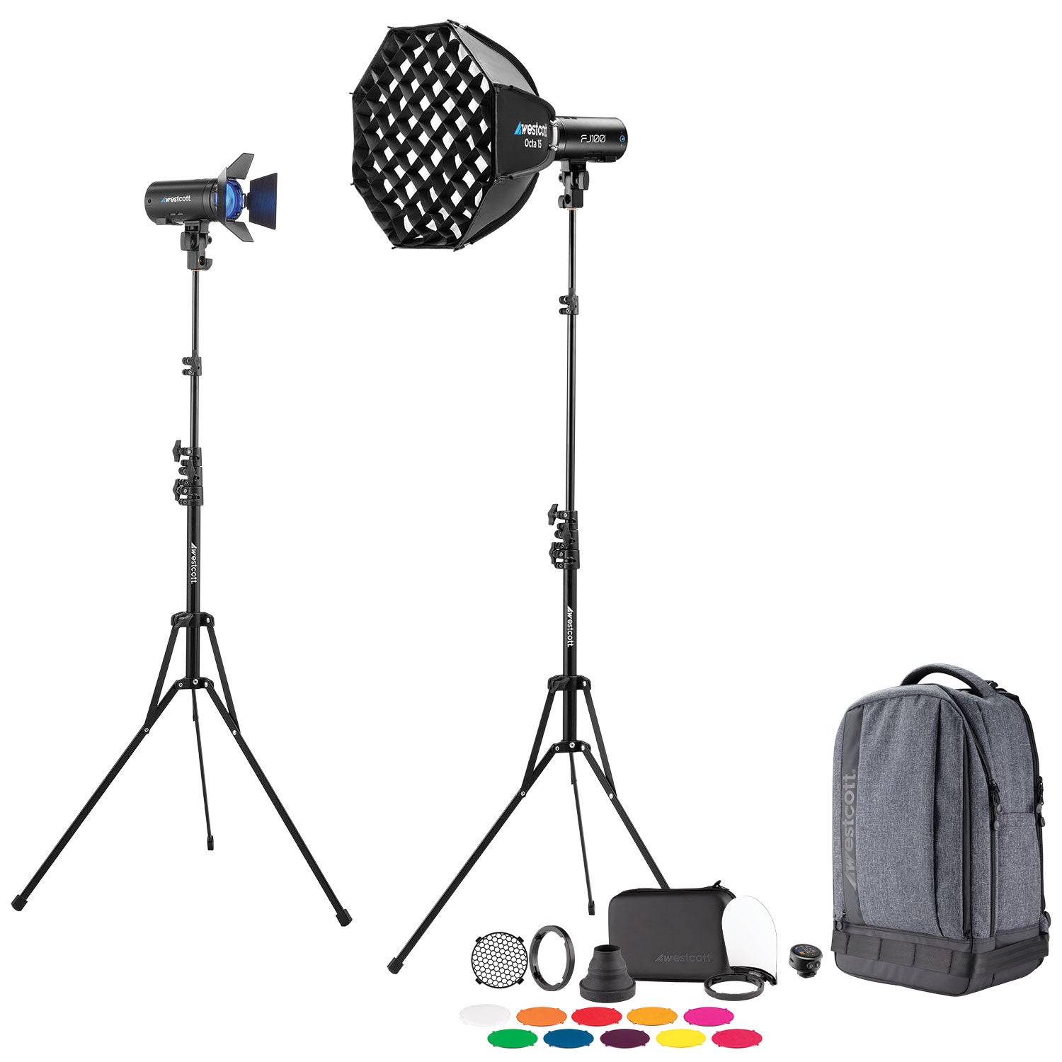 FJ100 Strobe 2-Light Backpack Kit with FJ-T1 Wireless Trigger