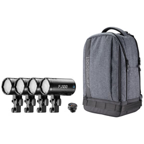 FJ100 Strobe 4-Light Backpack Kit with FJ-T1 Wireless Trigger