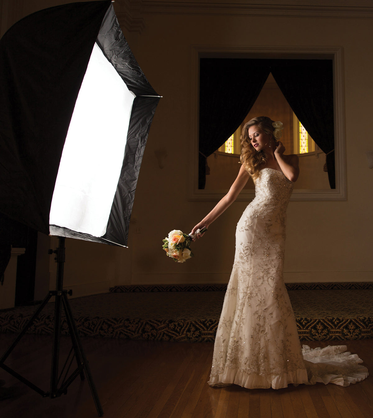 On-Location Portrait of Bride Using Mega JS Apollo