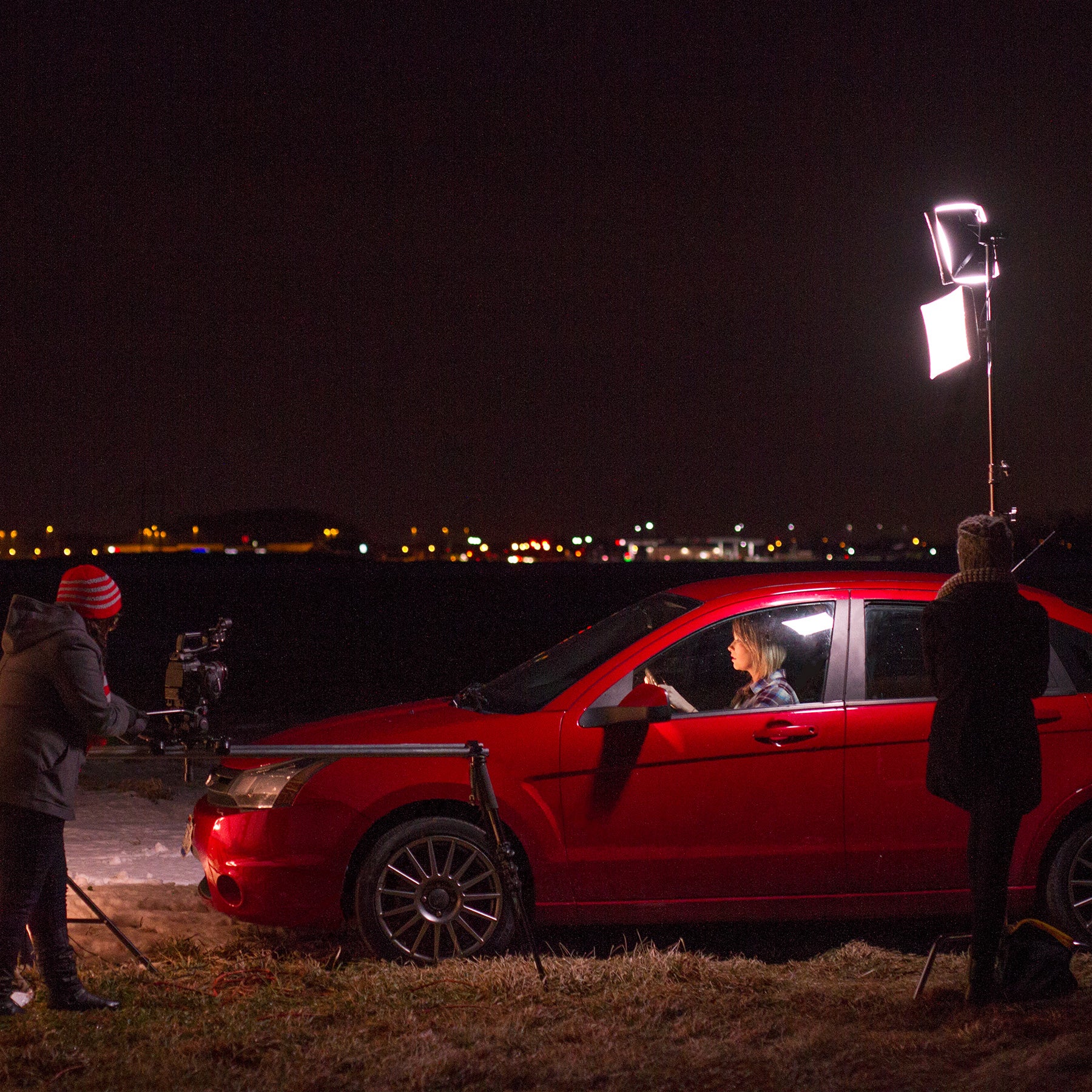 Flex Cine Lighting Car Outdoors in Winter