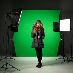 Wrinkle-Resistant Backdrop - Chroma-Key Green Screen (9' x 10')