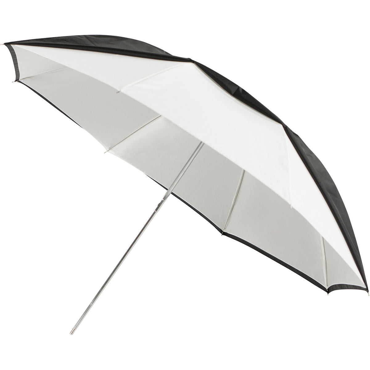 #2011 - 43" White Satin Collapsible Umbrella with Removable Black Cover