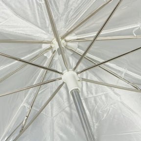 Compact Collapsible Umbrella - Optical White Satin with Removable Black Cover (43")