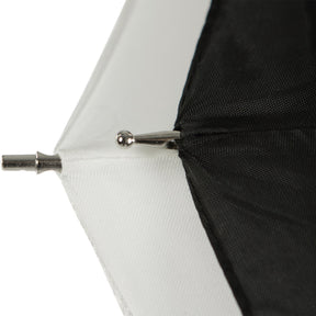 Convertible Umbrella - Optical White Satin with Removable Black Cover (32")