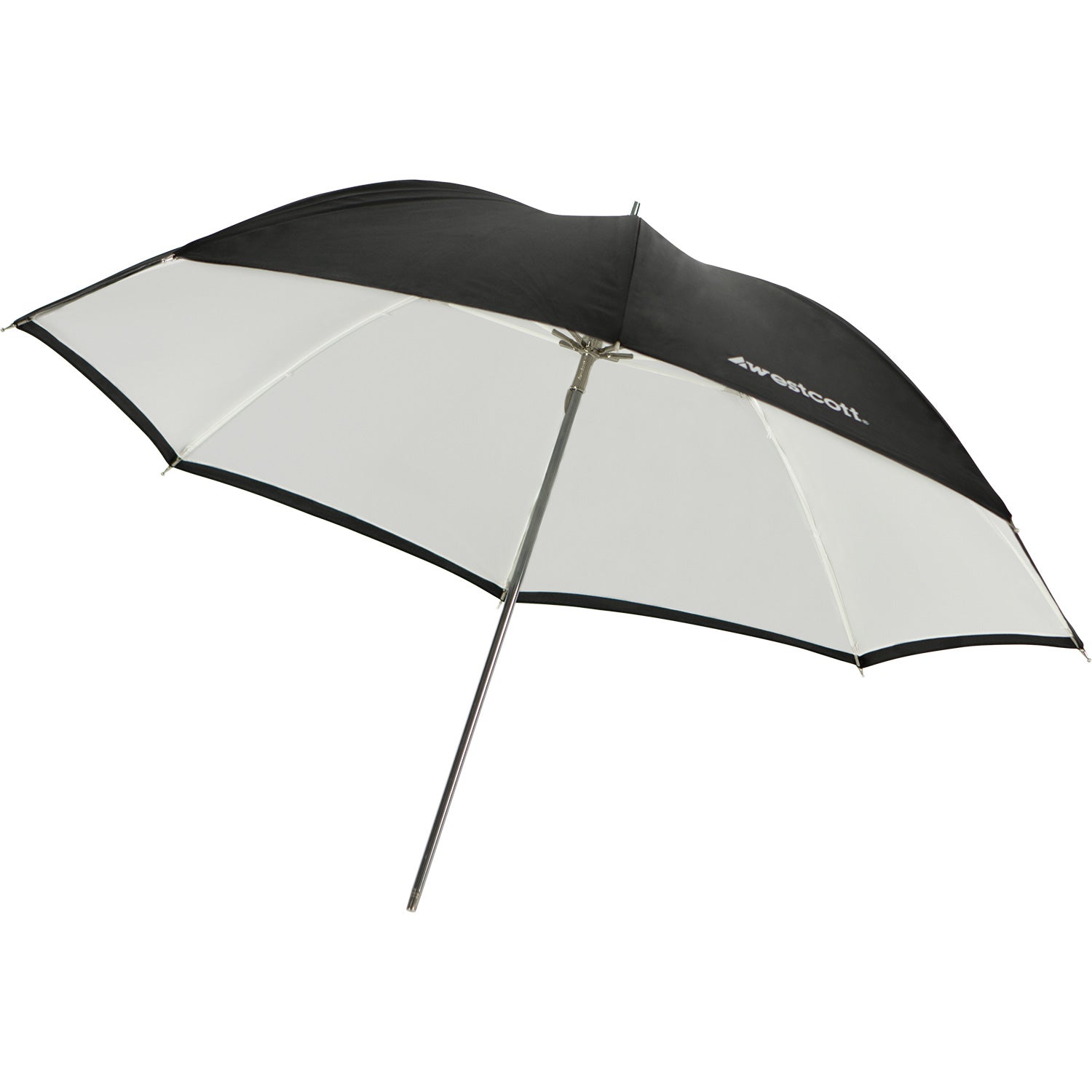 Convertible Umbrella - Optical White Satin with Removable Black Cover (32")