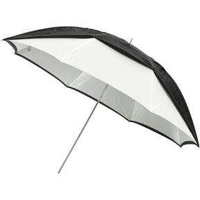 Convertible Umbrella - Optical White Satin with Removable Black Cover (45")