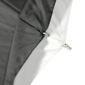 Compact Collapsible Umbrella - Optical White Satin with Removable Black Cover (43")