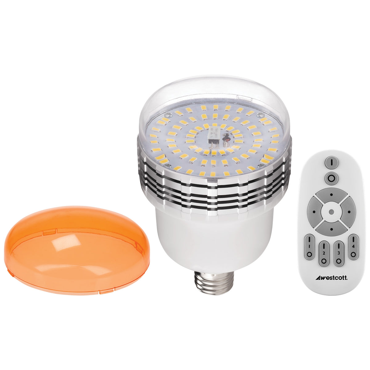3348 - 45W Daylight Dimmable LED Bulb, Tungsten Gel Cap, and Remote