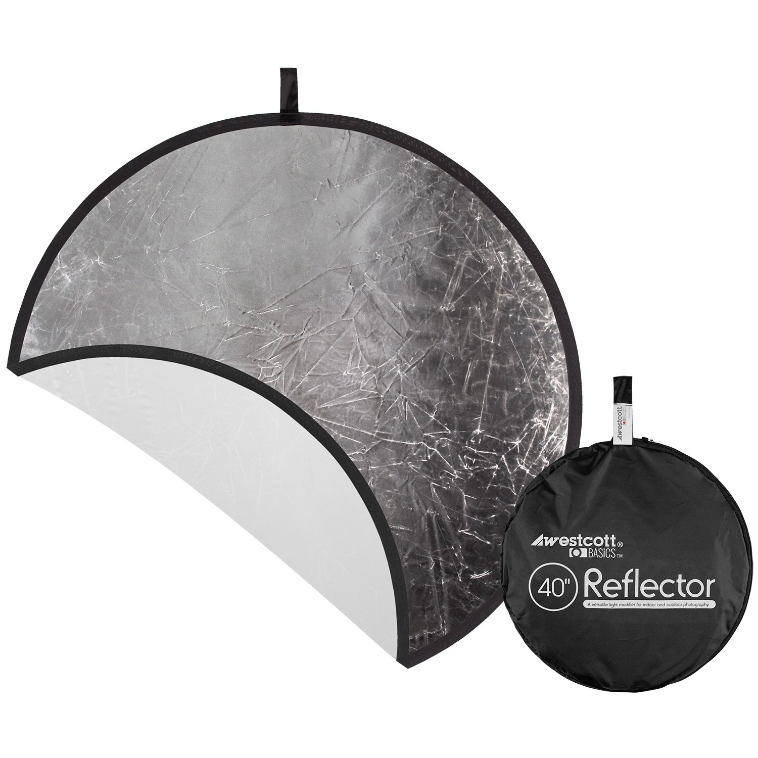 Collapsible 2-in-1 Silver/White Bounce Reflector (40")