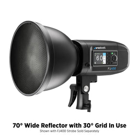 70-Degree Wide Reflector with Honeycomb Grids (FJ400, Bowens, Godox Mounts)