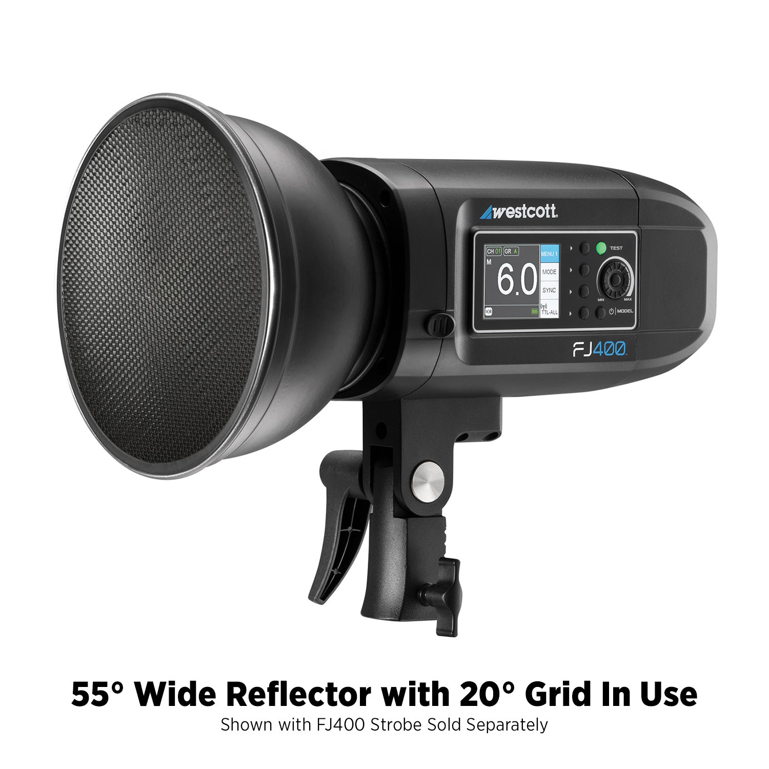 55-Degree Wide Umbrella Reflector with Honeycomb Grids (FJ400/Bowens/Godox Mount)