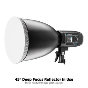 45-Degree Deep Focus Reflector with Honeycomb Grids & Diffusion (FJ800, FJ400 II, FJ400, Bowens)