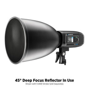 45-Degree Deep Focus Reflector with Honeycomb Grids & Diffusion (FJ800, FJ400 II, FJ400, Bowens)