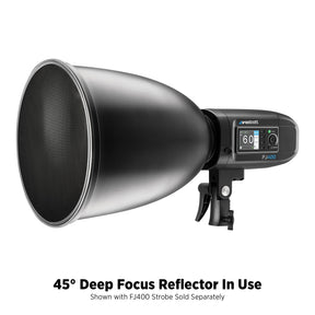45-Degree Deep Focus Reflector with Honeycomb Grids & Diffusion (FJ400/Bowens/Godox Mount)