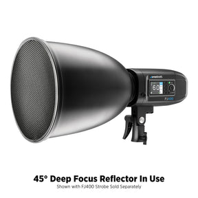 45-Degree Deep Focus Reflector with Honeycomb Grids & Diffusion (FJ400, Bowens, Godox Mounts)