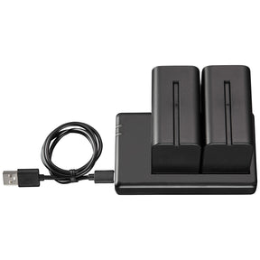 NP-F970 Dual Battery Pack with Charger (L-Series 7.4V 6600mAh 48.8Wh)