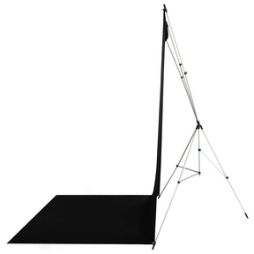 X-Drop Wrinkle-Resistant Sweep Backdrop Kit - Rich Black (5' x 12')