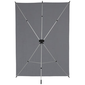 X-Drop Wrinkle-Resistant Sweep Backdrop Kit - Neutral Gray (5' x 12')